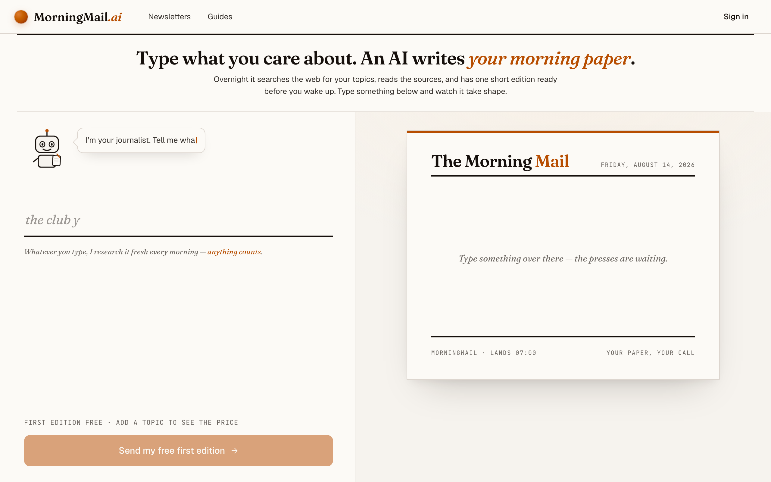 Open morningmail.ai