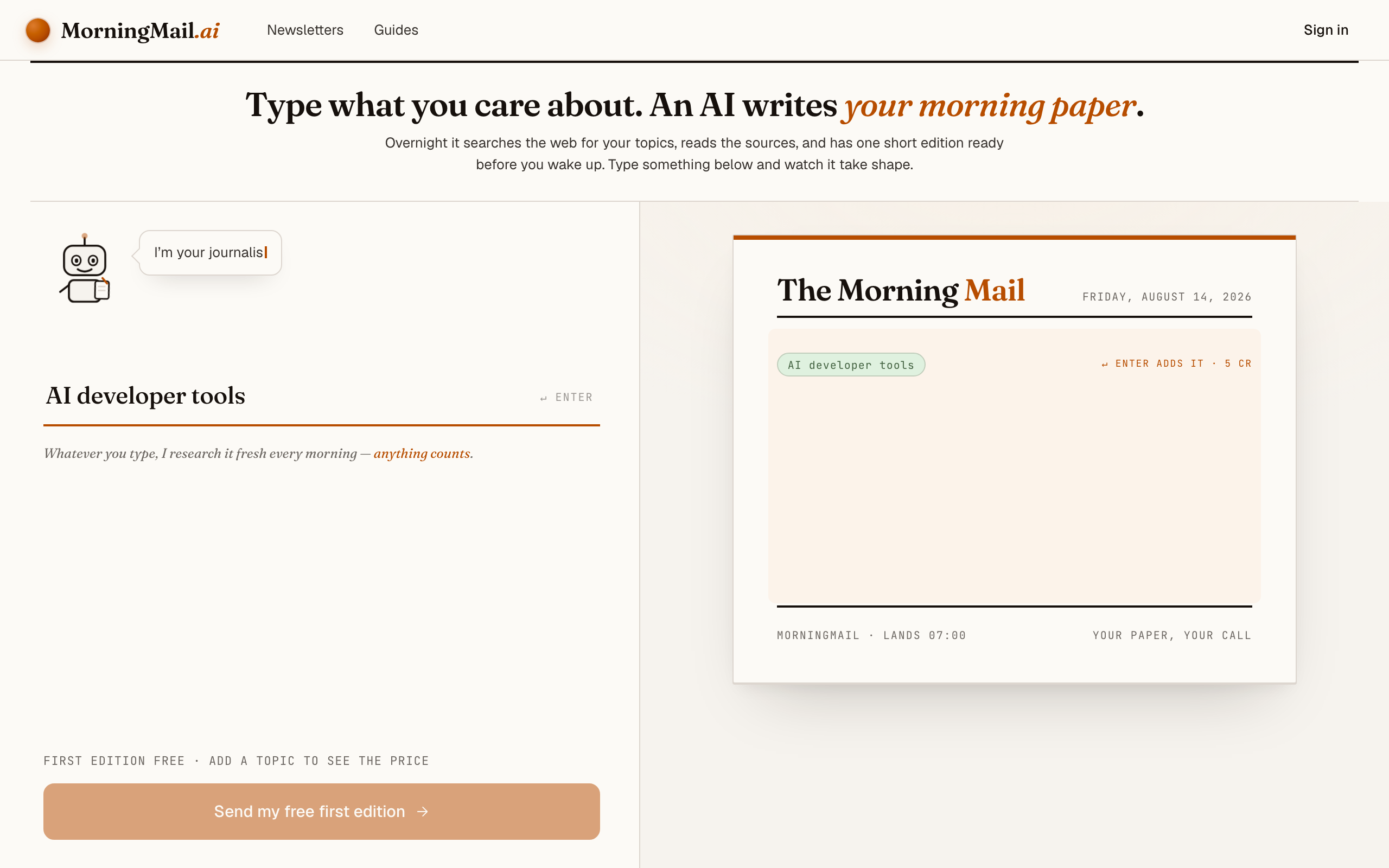 Type your topic: AI developer tools